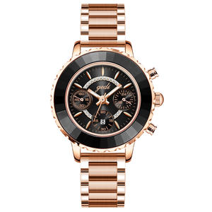 Reloj de Lujo para Mujer de Negocios con Tres Esferas, Correa de Acero, Resistente al Agua, Cuarzo, Estilo Elegante para Navidad - Product Image 1