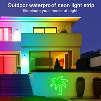 Bandes lumineuses LED néon intelligentes contrôlables par application, étanches, kit complet USB pour salle de jeux et Noël