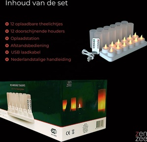 12ชิ้นเทียนอิเล็กทรอนิกส์ <span class=keywords><strong>LED</strong></span> แบบชาร์จไฟได้ไฟชา <span class=keywords><strong>LED</strong></span> พร้อมรีโมทคอนโทรลใช้แบตเตอรี่ไฟเทียนไร้เปลว - Product Image 6