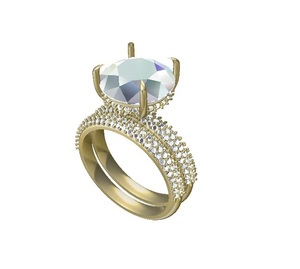 Bijoux sur mesure Bague en or massif, taille ronde, diamant de laboratoire de luxe haut de gamme, bijoux en or pur 18 carats 22 carats, bague de fiançailles délicate - Product Image 1