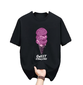 T-shirt imprimé à col rond pour homme, manches courtes, coupe classique, jersey tricoté, streetwear décontracté, grande taille - Product Image 1