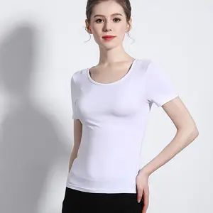 Wholesale Women Summer Slim Fit Blank T Shirt With Custom Logo