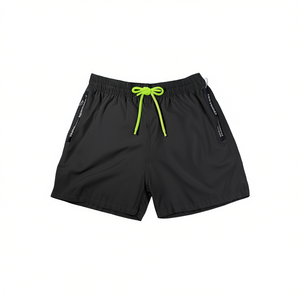 Buonic Pantaloncini da bagno da uomo neri con elastico in vita e fodera in rete M L XL XXL - Product Image 1