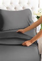 Vente chaude du fabricant d'usine 100% microfibre profonde drap de lit taie d'oreiller reine King Size Style moderne solide Polyester