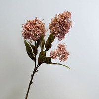 Vente en gros de 3 têtes de fleurs de skimmia en plastique, baies artificielles, branches de baies pour la décoration de la maison, des tables de mariage et de Noël