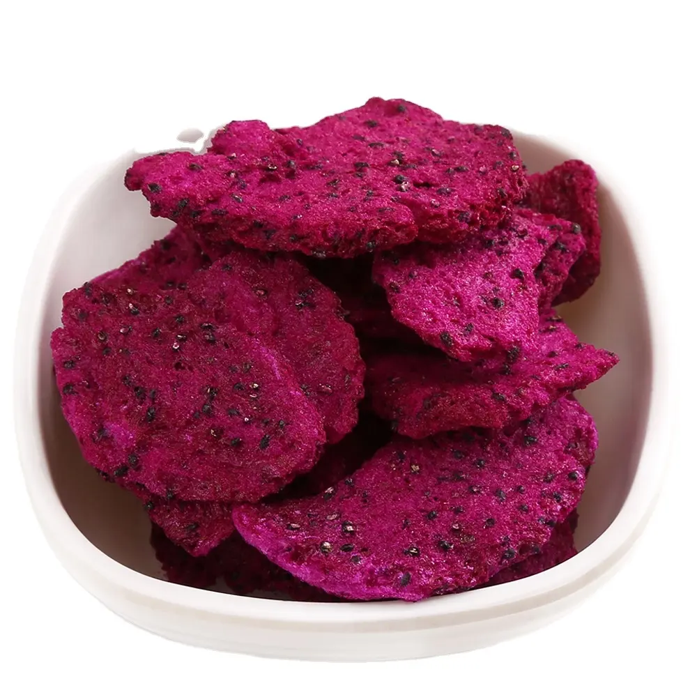High quality ready to eat healthi snack safe freeze dried purple red dragon fruit wholesale suppliers