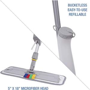 Boardwalk 59 pulgadas Sistema de Mopa de Microfibra sin Cubeta, Diseño de Plástico Gris de 360 Grados con Innovador Equipo de Limpieza Rectangular - Product Image 5