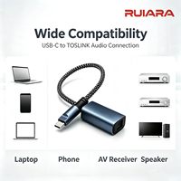 Cable Adaptador de Audio Óptico USB-C Macho a TOSLINK Hembra SPDIF, Cable Óptico Digital Tipo C para Barra de Sonido, Sistema de Audio para TV
