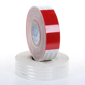 Cinta reflectiva DOT-C2 para camiones, cinta reflectante de advertencia de seguridad con patrón micro prismático, de grado 3m, color blanco y rojo