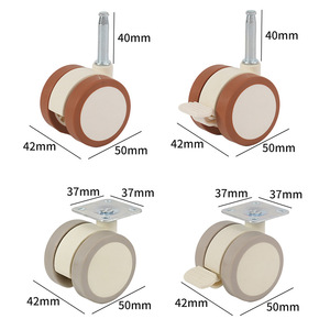 Furniture Caster Wheels Set of 4, Heavy Duty Swivel Casters with Brake, 360 No Noise Locking PU Wheels for Chair, <b>Table</b>, Sofa - Product Image 6