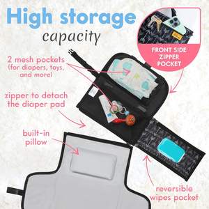 Échantillon gratuit Nouveau produit Tapis à langer multifonctionnel portable personnalisable lavable imperméable en cuir végétalien - Product Image 4