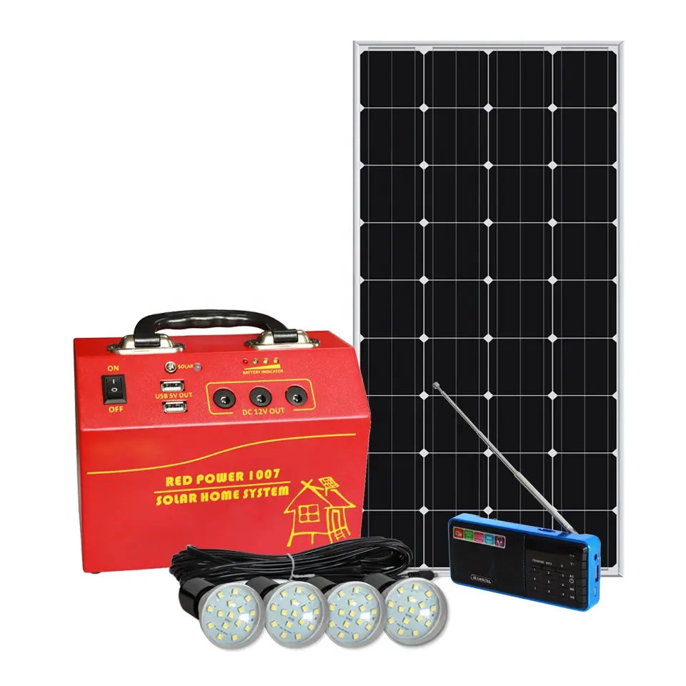 핫 세일 저렴한 가격 미니 DC Led 태양 광 조명 시스템 휴대 전화 충전을위한 태양 전지 패널과 10W 가정 전원 시스템