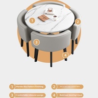 Ensemble table et chaises de réception modernes en métal avec design détachable pour espace de repos au bureau
