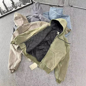 <span class=keywords><strong>Felpa</strong></span> con Cappuccio Grigia Effetto Lavato Stile Retrò da <span class=keywords><strong>Uomo</strong></span>, Ideale per l'Uso Quotidiano, Cultura Hip-hop e Street Y2K - Product Image 4
