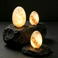 Lampe de table en albâtre naturel, éclairage rechargeable à intensité variable par toucher, pour salons d'hôtels haut de gamme, bureaux et salles d'étude