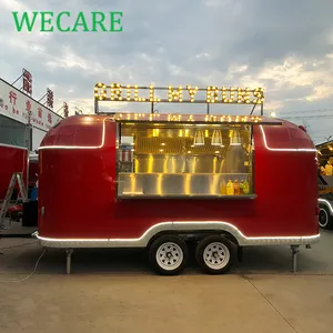 Wecare Mobile Coffee Ice Cream Fast Food Truck Trailers Fully Equipped Airstream Mobile Hot Dog Pizza Food Trailer For Sale