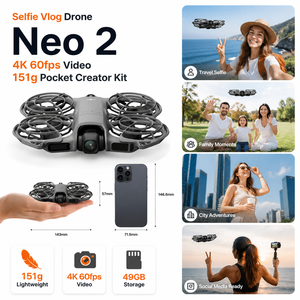 โดรน Neo 2 Selfie Vlog 4K 60fps ถ่ายวิดีโอแบบกันสั่น น้ำหนักเบาเพียง 151 กรัม กล้องสำหรับการเดินทาง ชุดอุปกรณ์สำหรับครีเอเตอร์โซเชียลมีเดีย - Product Image 1