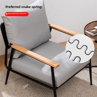 Chaises de salon, canapés, chaises avec accoudoirs, ressorts de style simple pour la lecture de loisirs, bars, cafés Cuir durable PU