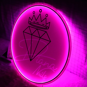Enseigne murale ronde lumineuse à LED avec contrôle par application et couleurs personnalisables pour affichage de marque en intérieur sur bureau - Product Image 3