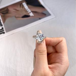 5ct Grote Diamanten Sieraden <span class=keywords><strong>Ring</strong></span> Moissanite Solitaire <span class=keywords><strong>Ring</strong></span> 925 Sterling Zilver Diamant Verlovingsringen Voor Vrouwen Fijne Sieraden - Product Image 3