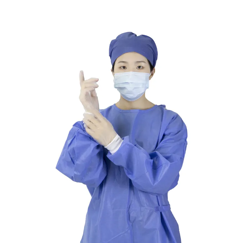3Q Custom Sms Material High Quality Blue Safety Protective Clothing Suits Disposable Coverall