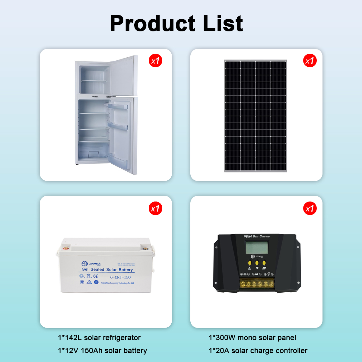 Réfrigérateur solaire complet
