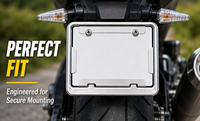 Support de plaque d'immatriculation de moto en alliage d'aluminium antirouille avec logo personnalisé, norme japonaise, vente en gros