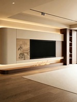Meuble TV en aluminium sur mesure, résistant au feu, antirouille, étanche, design minimaliste pour toute la maison, salon, hôtel, villa