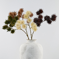 Bouquet de fleurs artificielles multicolores de 68 cm, branches de gazon-épineux, fausses fleurs séchées pour la décoration de la maison, des mariages, des fêtes et des centres de table