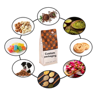 Emballage plat refermable personnalisé, écologique, recyclable, imperméable, en PET de qualité alimentaire, imprimé à l'écran, pour café, thé, noix