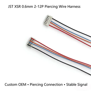 JST XSR 0.6mm 2-12ピン ピアス型端子ハーネス 電子機器用カスタム - Product Image 1