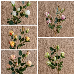 ตะกร้าดอกกุหลาบประดิษฐ์ CallaFloral 5 หัว ขนาดเล็ก ทำจากโพลีเอสเตอร์ สำหรับตกแต่งบ้านในร่ม ช่อดอกไม้งานแต่งงาน - Product Image 3