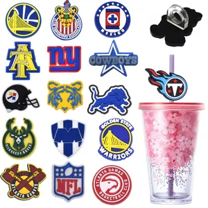 Straw Topper Silicone Straw Charm Football Straw Topper