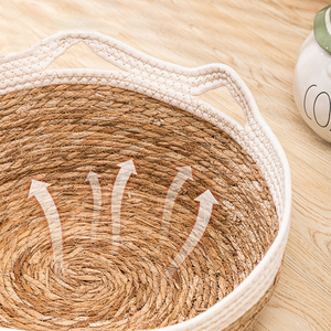 Camas para Mascotas en Oferta <span class=keywords><strong>2026</strong></span>, Camas de Ratán Natural para Perros y Gatos, Cesta Redonda Hecha a Mano para Mascotas - Product Image 6