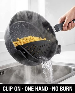 Food Grade Silicone Clip-On Strainer Colander Adjustable Pasta Drainer Heat Resistant Pot Bowl Sieve - Product Image 4