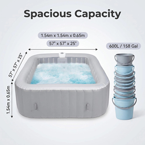 Baignoire <span class=keywords><strong>gonflable</strong></span> portable en PVC laminé de 240 gallons <span class=keywords><strong>pour</strong></span> extérieur, piscine chauffante, <span class=keywords><strong>spa</strong></span> de massage avec accessoires - Product Image 4