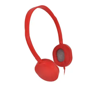 Headset Stereo 3.5mm, headphone earbud warna mode dapat dilipat dapat disesuaikan, pabrik profesional