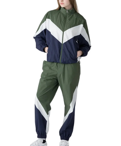High Quality Winter Solid Plus Size Windbreaker Polyester Sportswear Nylon Panel Zipper <b>Strips</b> Tracksuit Set Men OEM Serviced - Product Image 1