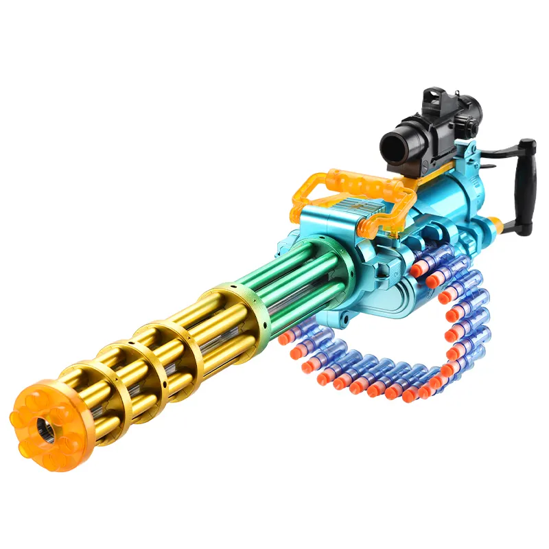 Sıcak satış stok çekim oyun oyuncaklar çocuklar için ABS yumuşak kurşun gatling oyuncak tabanca