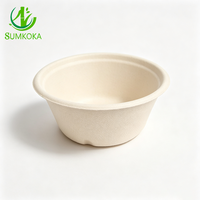 SUMKOKA 120*65mm Bol à glace mini en fibre végétale certifié BPI, jetable, en pulpe de bagasse de canne à sucre, logo personnalisé