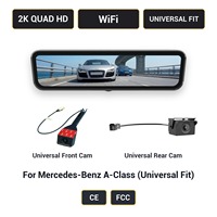 Caméra de tableau de bord pour rétroviseur de voiture Mercedes-Benz Classe A H-X, streaming 2K, 9,2 pouces, WiFi, compatible universel