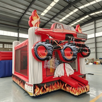 Château gonflable pour enfants en forme de camion de pompier, maison de saut gonflable d'extérieur pour événements de carnaval