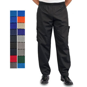 <b>Black</b> <b>Baggy</b> <b>Cargo</b> Chef <b>Pants</b> for Men and Women Drawstring Waist - Product Image 1