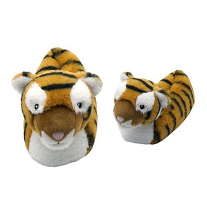 Pantoufles d'intérieur en peluche pour enfants, motif animal adorable, pantoufles personnalisées en forme de tigre en peluche, vente en gros - Product Image 3