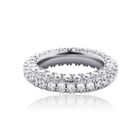 Bague Femme Tendance 3 Couches AAA Zircon Diamant Argent Alliage Or Rose avec Forme Géométrique Plaqué Or Rose Style Vintage