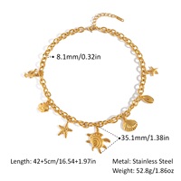 MIRADIA gros réglable océan breloques coquille de mer conque perle étoile de mer pendentif colliers breloques déclaration collier pour les femmes