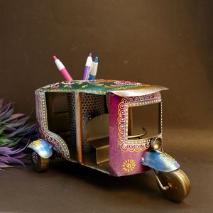 Iron Auto Pen Stand Holder, Handcrafted <b>Car</b> Shaped Desk Organizer, Decorative Office <b>Table</b> Pen Holder & Gift Item - Product Image 2