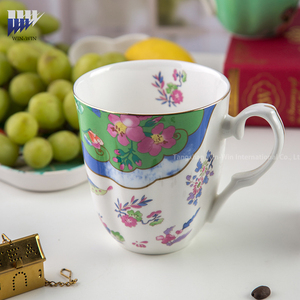 Cangkir Kopi Bone China Berkualitas Tinggi Motif Bunga Cangkir Teh Tepi Emas Timbul Cangkir Kopi Susu Kreatif - Product Image 4