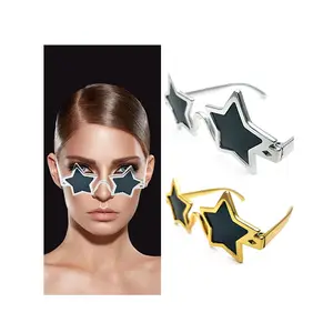 Óculos de sol, promoção de fábrica, para festa, óculos de sol, rock, estrela, dourado, em formato de estrela, cinco pontas