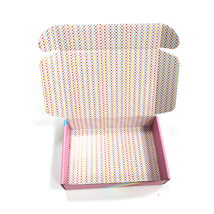 Customised printed pink makeup cosmetic packaging pr boxes Small holographic mailing mailer shipping box custom logo